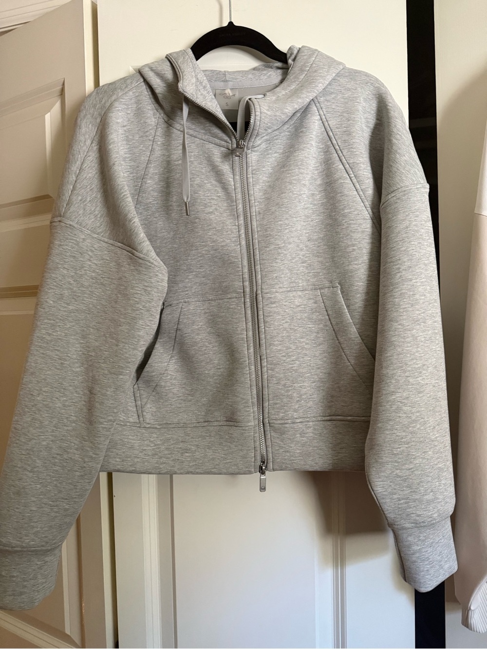 Caila Light Gray Zip-Up Hoodie Jacket - Women